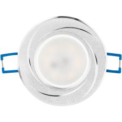 Светильник встраиваемый алюминиевый ЭРА KL34 AL/SL/1 под лампу MR16 GU5.3 хром | Алюминиевые встраиваемые светильники