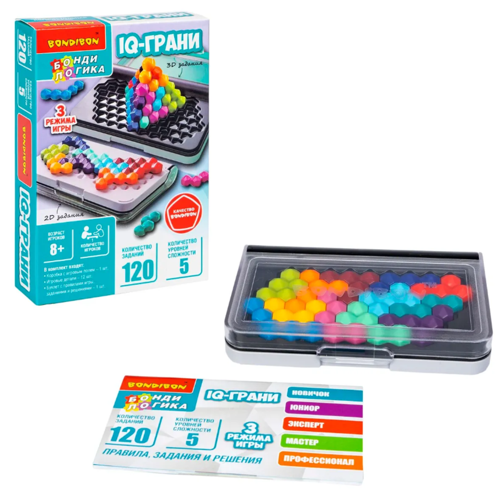 Детская логическая настольная игра "IQ-грани" Bondibon