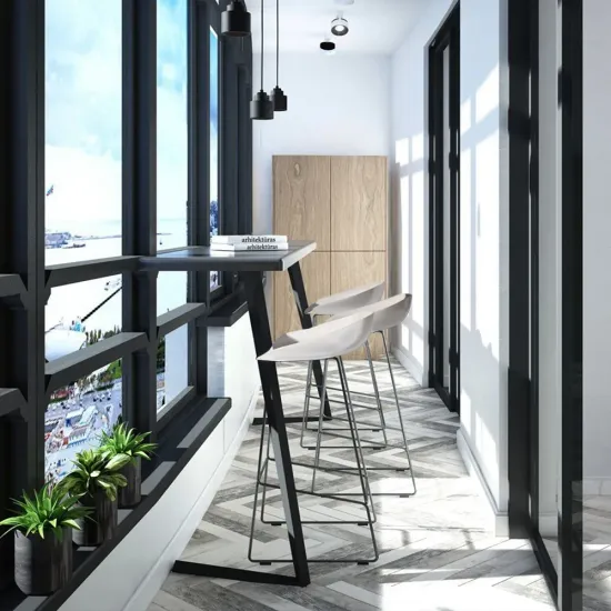 Стул полубарный Neo белый с хромированными ножками