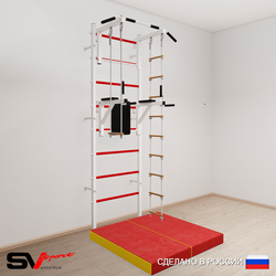 Шведская стенка Sv Sport 5794 (Турник стандарт/Брусья/Лестница/Трапеция/Мат 1м)