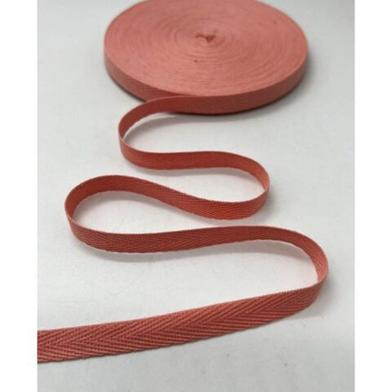 Киперная лента 10мм хлопок цвет темная пудра 001