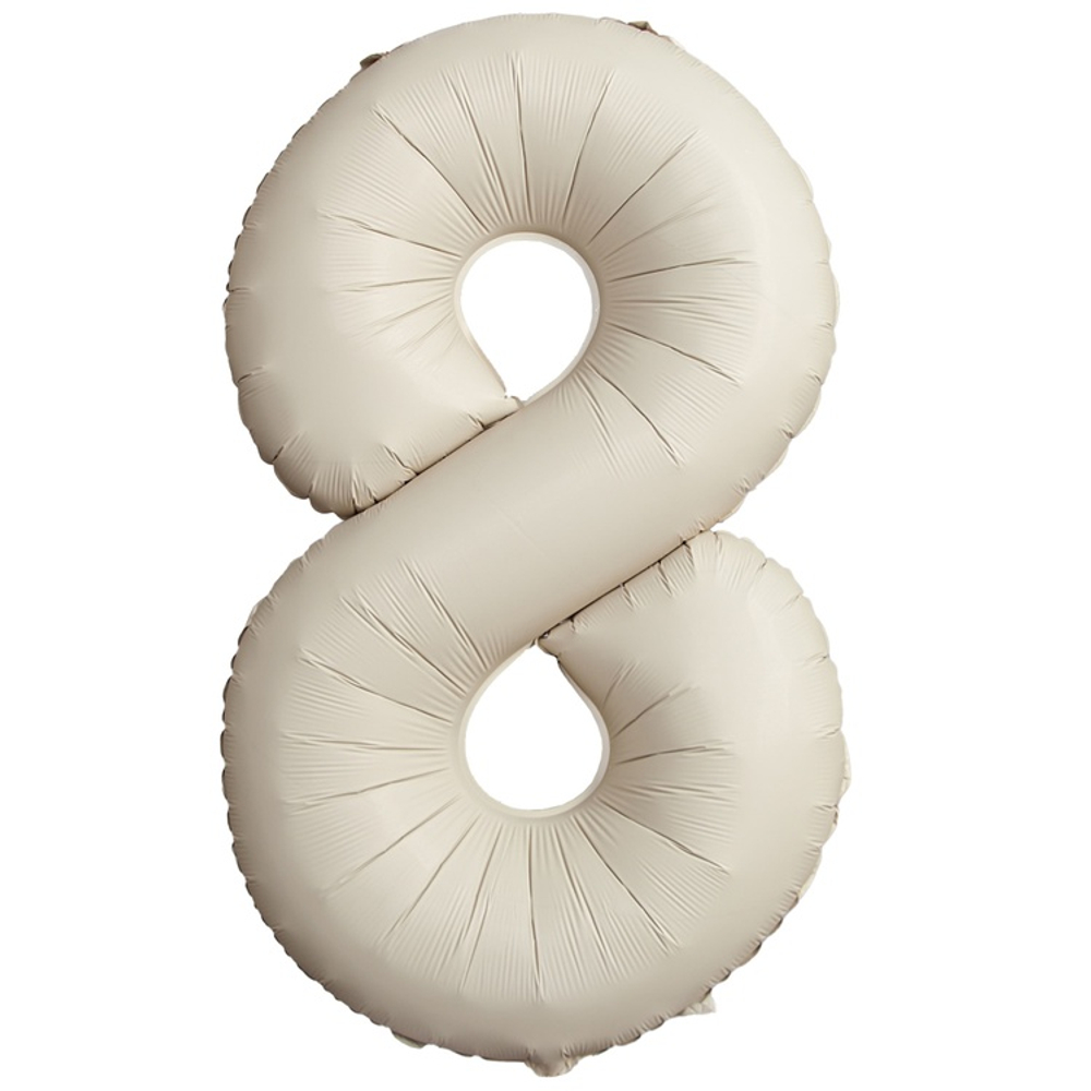 Шар фольгированный Цифра 8 101 см (Бежевый)
