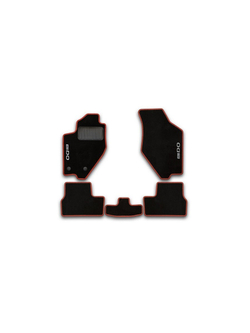 Ковры в салон текстильные DATSUN mi-DO 2015-2020, (с оранжевым оверлоком) 999TMBE1ASV