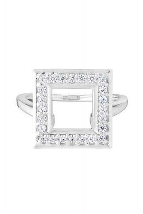 Кольцо из серебра со вставками из бесцветных фианитов