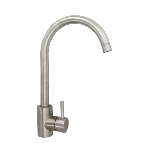 67-0-780 Смеситель нержавеющая сталь для кухни, крепление гайка, керамический картридж 40мм