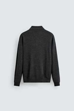 ZARA ШЕРСТЯНОЕ ПОЛО, АНТРАЦИТОВО-СЕРЫЙ