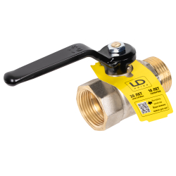 Кран шаровой латунный LD Pride 47.25.B-Н.Р Ду 25 Ру 40 вн-нр, (рычаг)