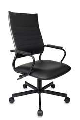 Кресло руководителя Бюрократ CH BALANCE черный экокожа крестов. металл черный