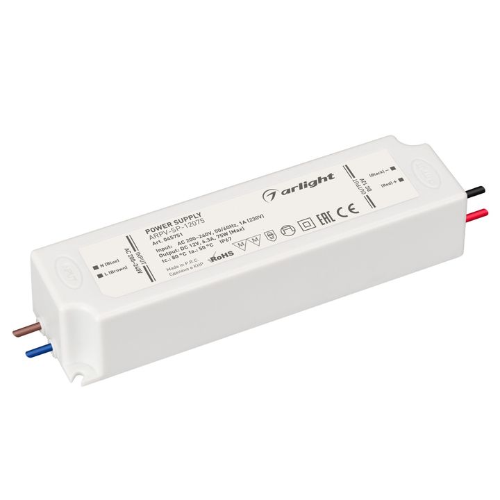 Блок питания ARPV-SP-12075 (12V, 6.3A, 75W) Arlight 045751
