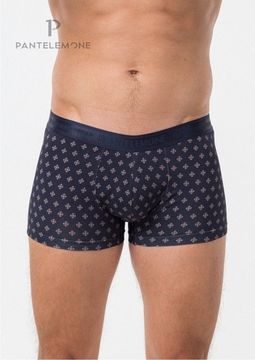 Трусы мужские боксеры Pantelemone PMH-1513, геометрия темно-синяя/бежевая