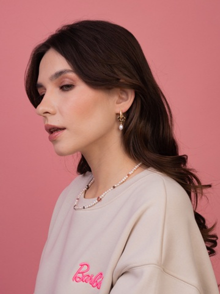 Ожерелье Сердца Сваровски из жемчуга