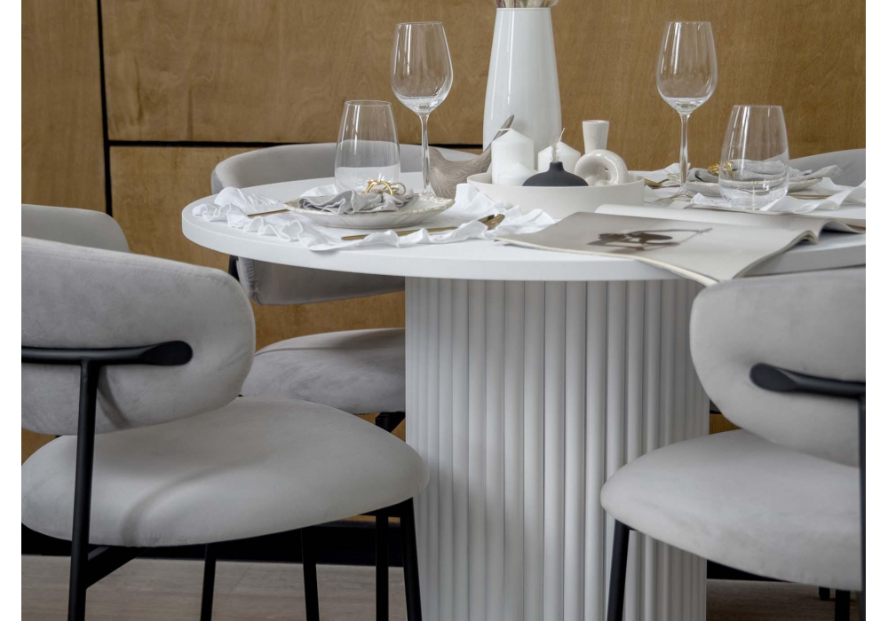 Стол деревянный Woodville Барел 90 белый, белый, ножки белые