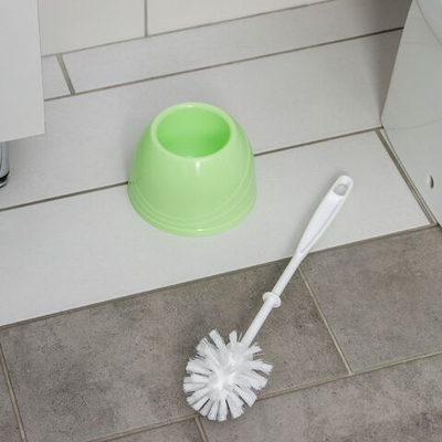 Ёршик для унитаза с салатовой подставкой Aqua (13х13х36 см)