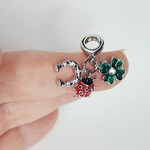 Подвеска "на удачу", бейл, родий, цветная эмаль, р-р 10мм, люкс фурнитура, штучно