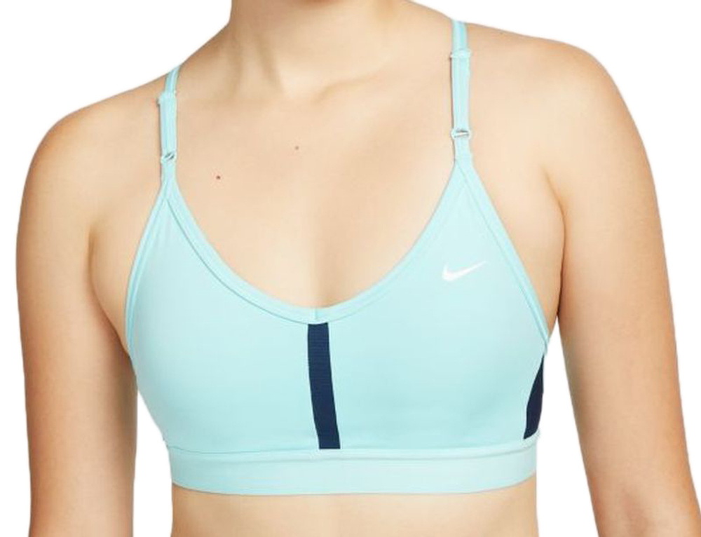 ТОП теннисный Nike Indy Bra V-Neck W - copa/midnight navy/glacier ice/white