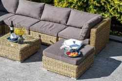 "Лунго" модуль диванный угловой с подушками, цвет соломенный (гиацинт)