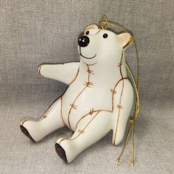 Фарфоровая ёлочная игрушка Медведь Потапыч