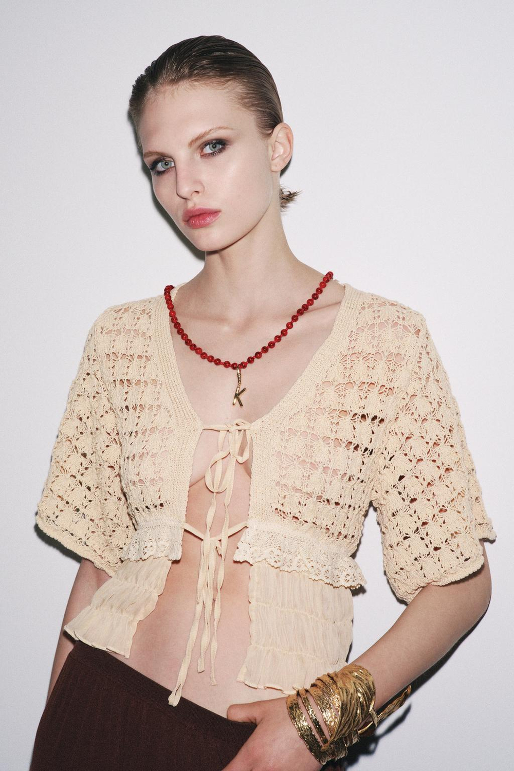 ZARA ОЖЕРЕЛЬЕ С ПОДВЕСКОЙ, ЗОЛОТИСТЫЙ