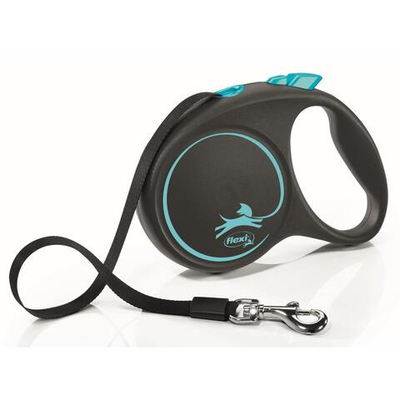 FLEXI Рулетка BLACK DESIGN L ремень 5 м до 50 кг, синий