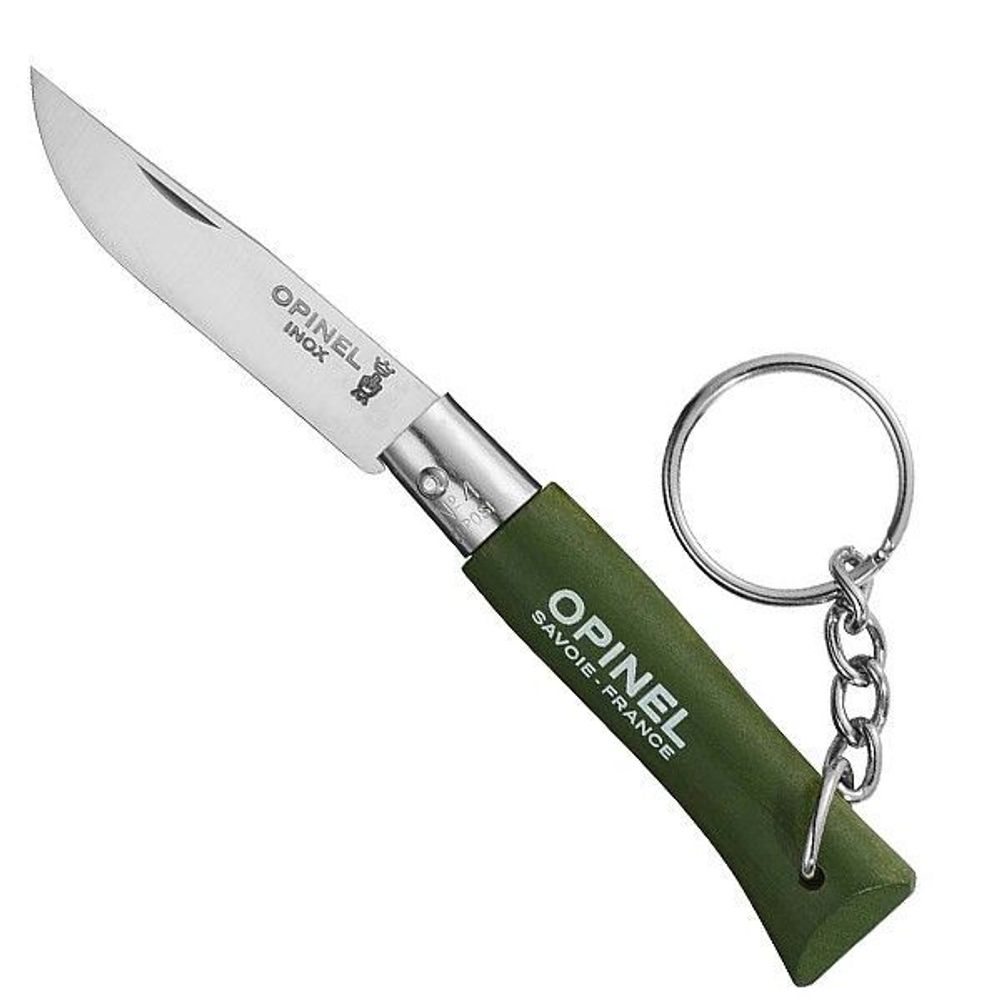 Нож-брелок Opinel №4, нержавеющая сталь, зеленый, 002054