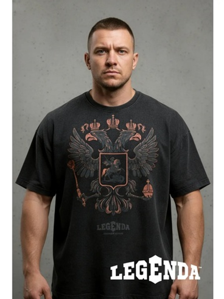 Футболка оверсайз LEGENDA Герб черная