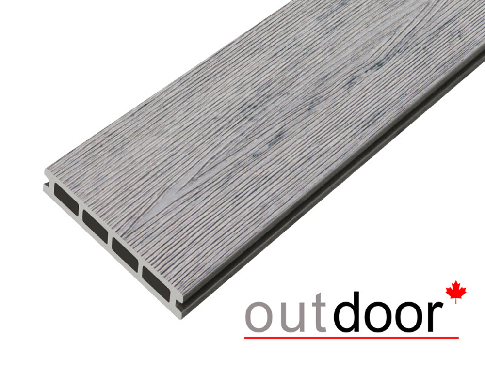 Террасная доска ДПК Outdoor 3D 150*25*3000 мм. STORM/вельвет серая микс