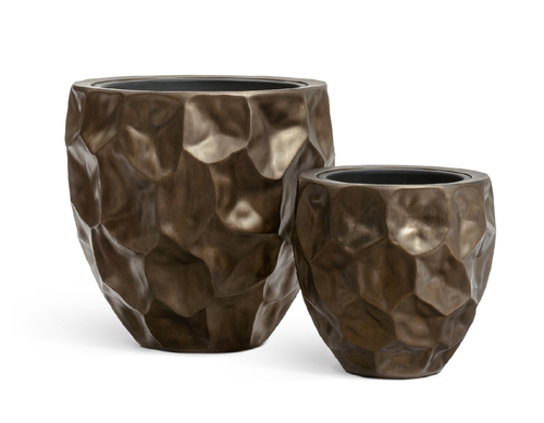 Кашпо TREEZ Effectory Metal Округлая чаша Design Crumple Чернёная бронза в-39, д-39 см 41.33-07-22-082-GRP-39