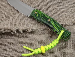 Нож для бушкрафта "Велес", сталь VG-10/Elmax, рукоять микарта (салатовая)