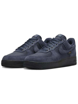 Nike Air Force 1 Anti-Slip Wear-Resistant Low-Top Skateboard Shoes Unisex Black Blue