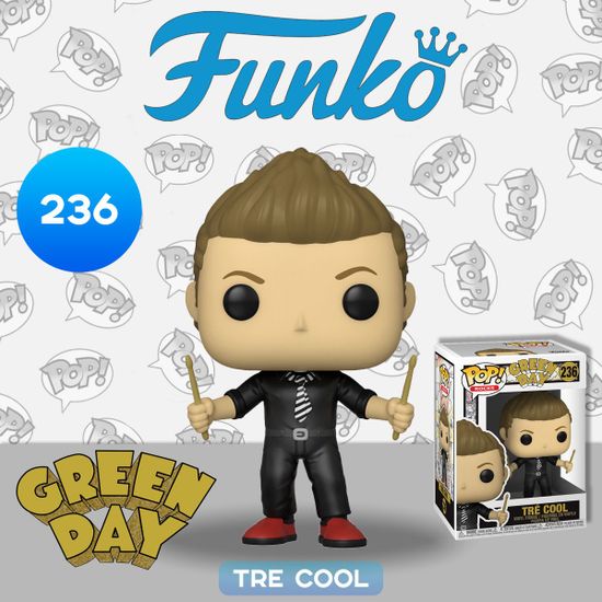 Фигурка Funko POP! Rocks Green Day Tre Cool (236) 56726 / Фигурка в виде барабанщика американской панк-рок-группы Green Day, Тре Кул