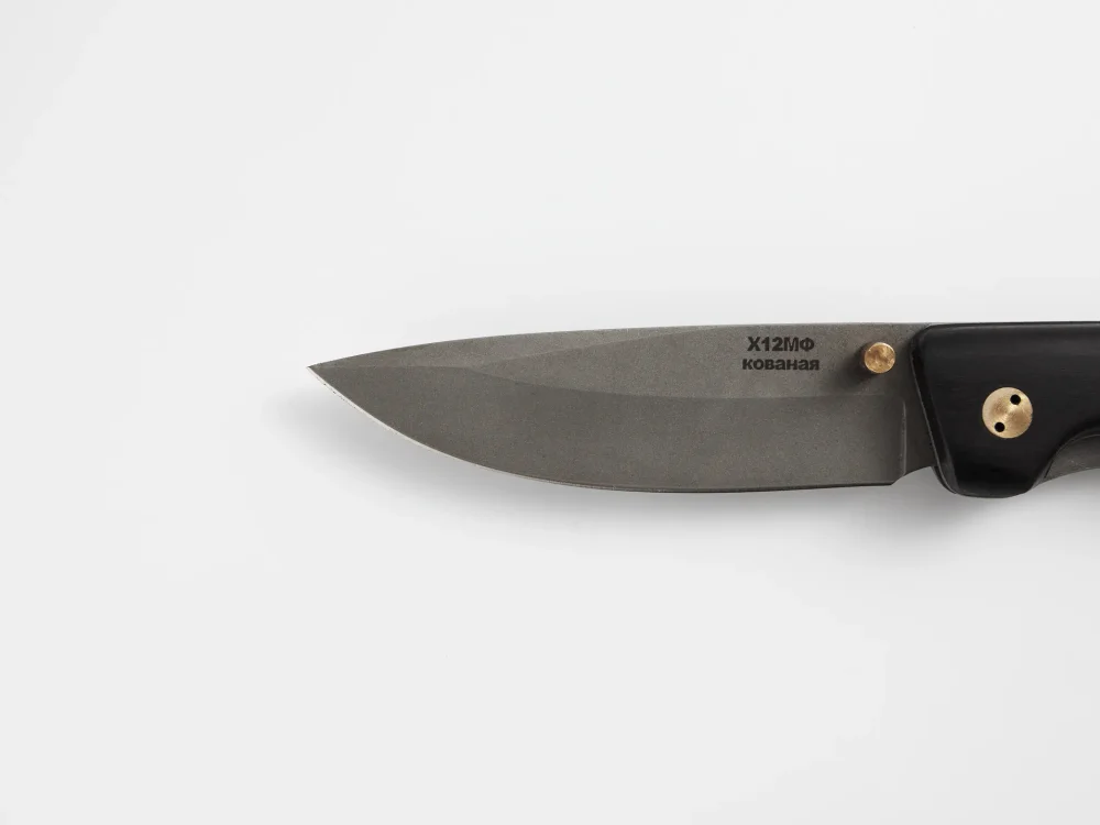 Складной нож "Скаут", сталь Х12МФ, рукоять черный мореный граб