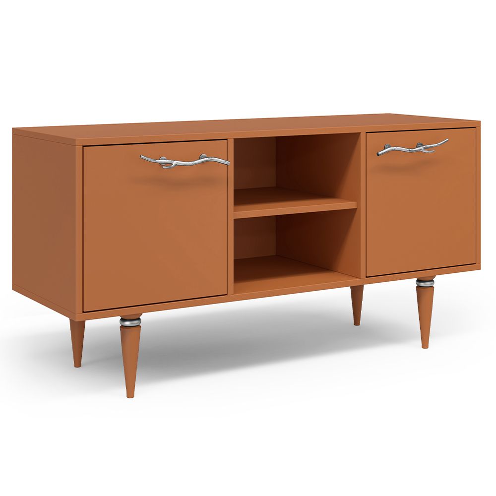 Тумба под ТВ Арт Колор matte 117см Классик Сильвер Томленый оранжевый матовый