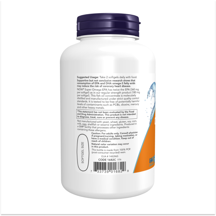Супер Омега ЭПК, Super Omega EPA Fish Oil, Now Foods, 240 желатиновых капсул 2
