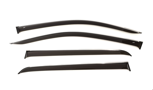 Дефлекторы боковых окон Cobra Tuning на Toyota Hiluxe  5 дв. 2015 хромированный молдинг арт.T28715CR