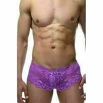 Мужские трусы хипсы сиреневые кружевные La Blinque LB15408
