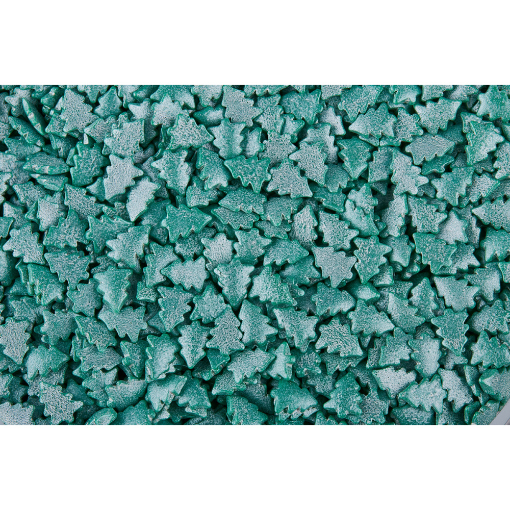 Посыпка кондитерская "Ёлки зелёные перламутровые" 40-50г