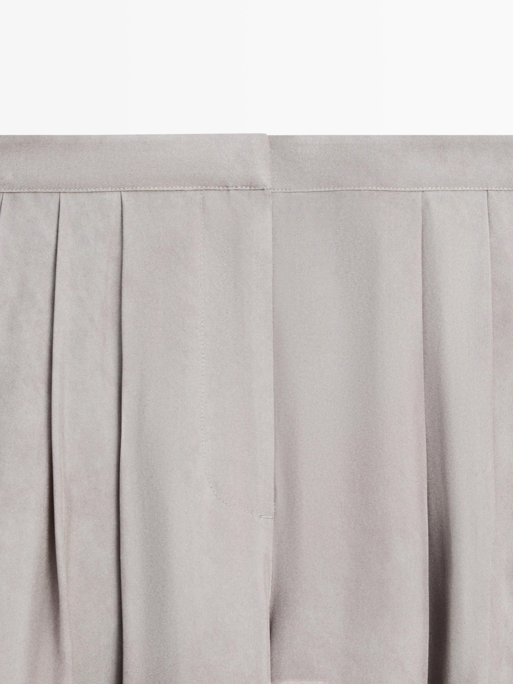 Massimo Dutti Свободные широкие брюки с вытачками, серый