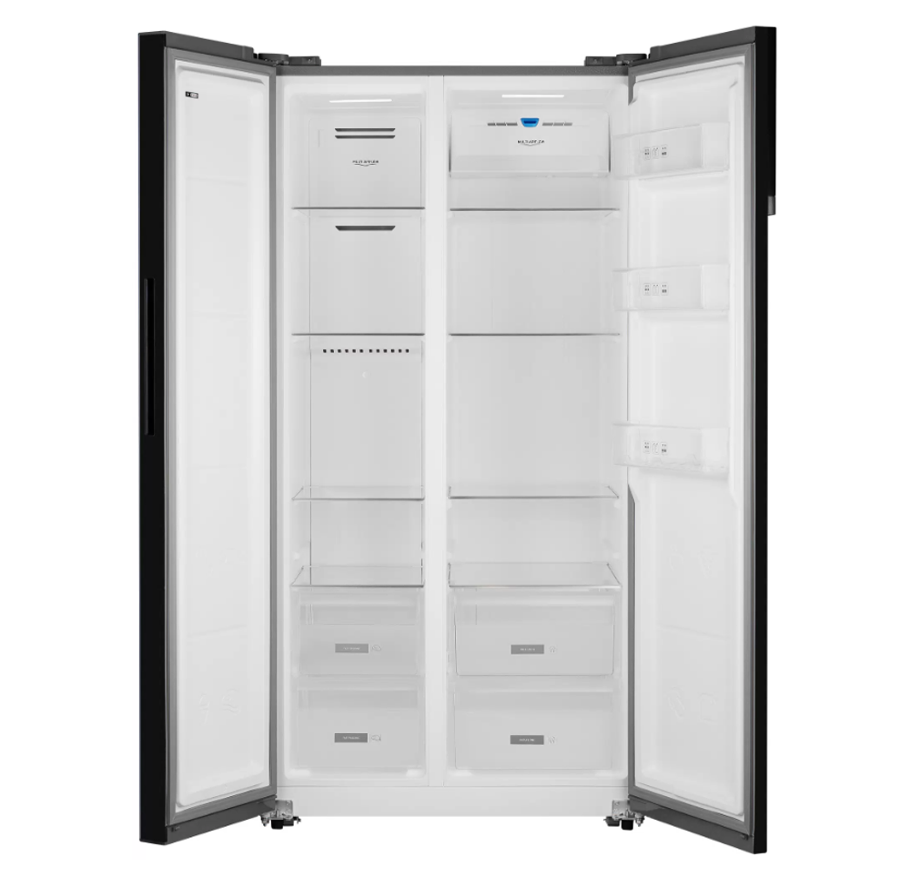 Холодильник (Side-by-Side) Weissgauff WSBS 600 NoFrost Inverter Blue Glass (q)