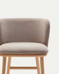 Барный стул Ciselia, коричневый шенилл, каркас из массива ясеня