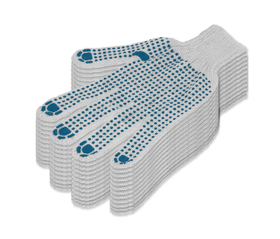 Перчатки Без бренда х/б, ПВХ точка, 6 пар в упаковке 67717