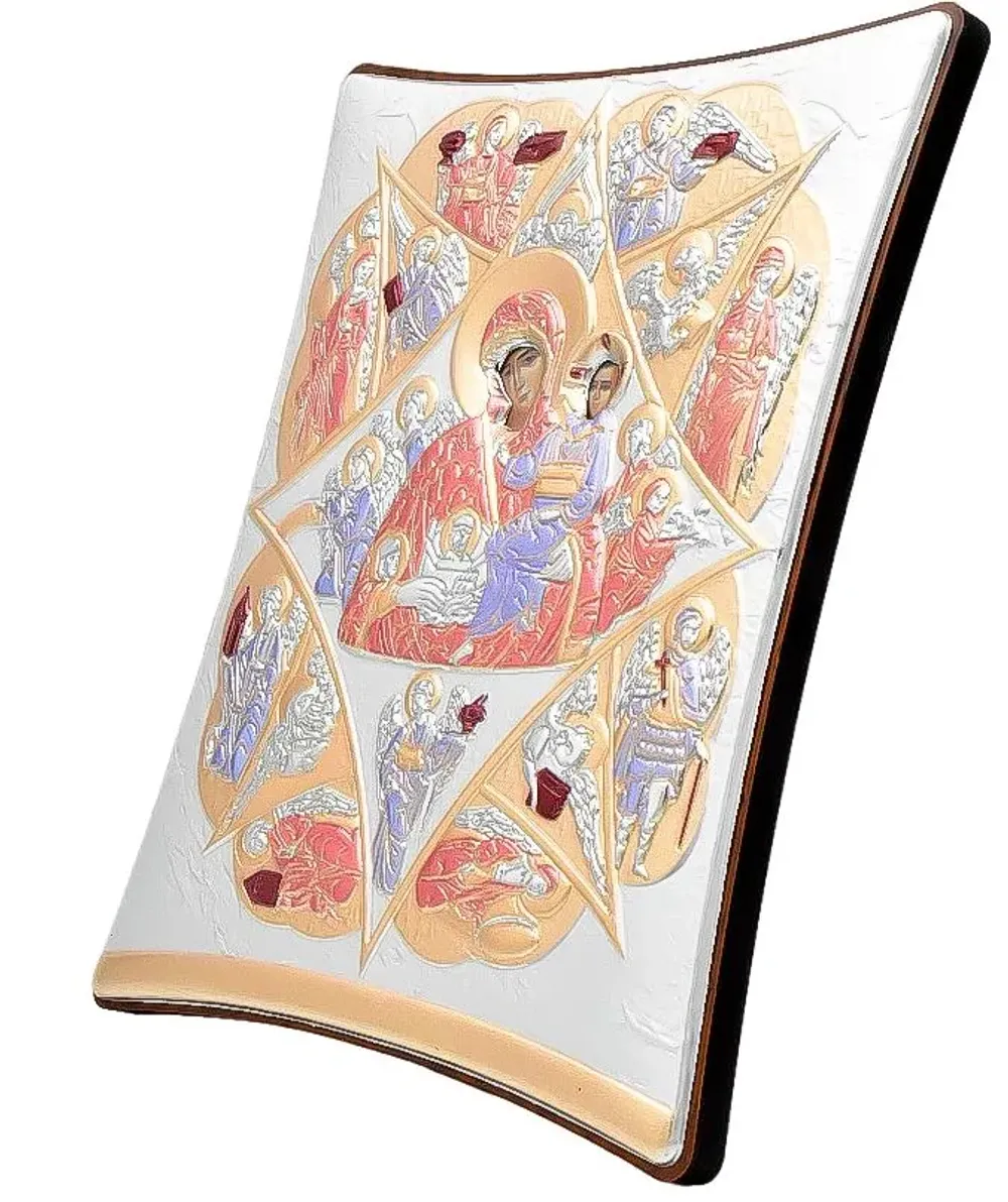 Неопалимая купина. Икона Богородицы в серебряном окладе.