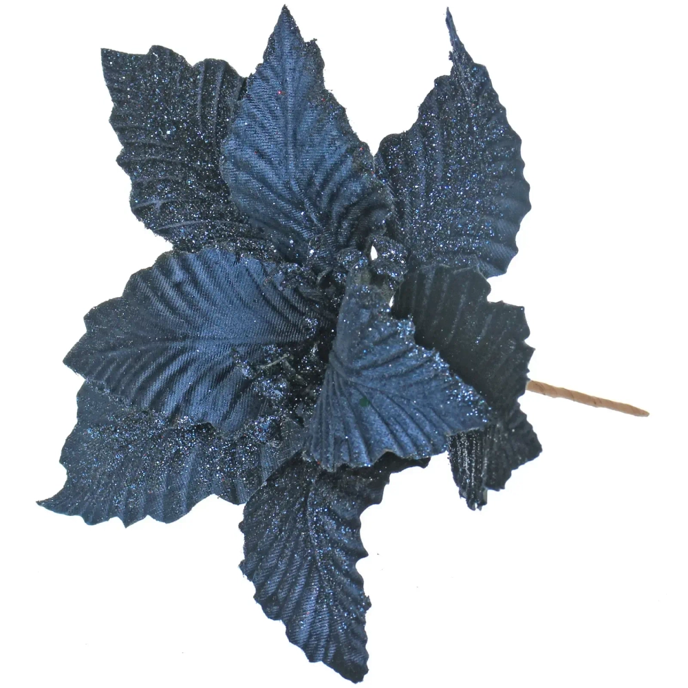 Украшение новогоднее «Пуансеттия - Вечер» 25 см, Сапфир