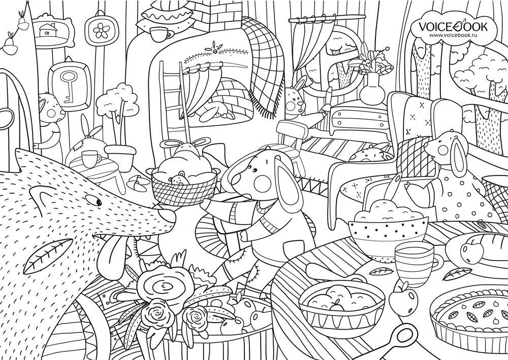 «Волк и семеро козлят», гигантская раскраска в подарочной картонной коробке