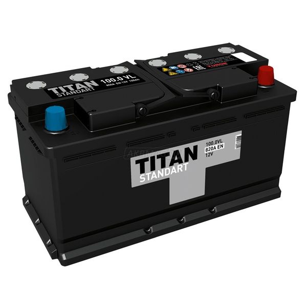Аккумулятор автомобильный TITAN STANDART 100R 820 А обр. пол. 100 Ач (4607008888010)