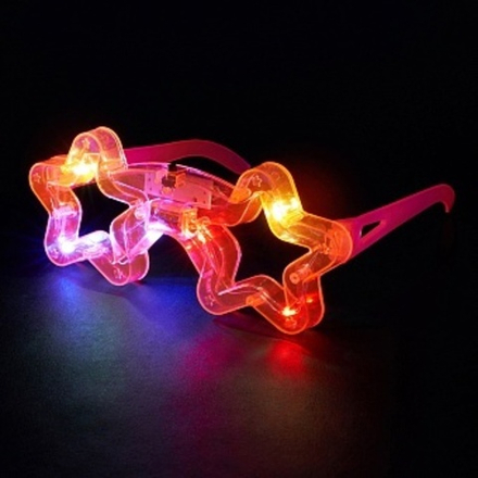 Светодиодные очки Звезда Розовый 14*13*6 см.