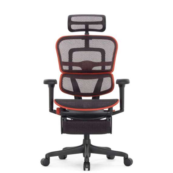 Кресло FALTO Ergohuman Ultra X9 GAMING с подножкой ( чёрный/ КРАСНЫЙ каркас /сетка Equator Red )