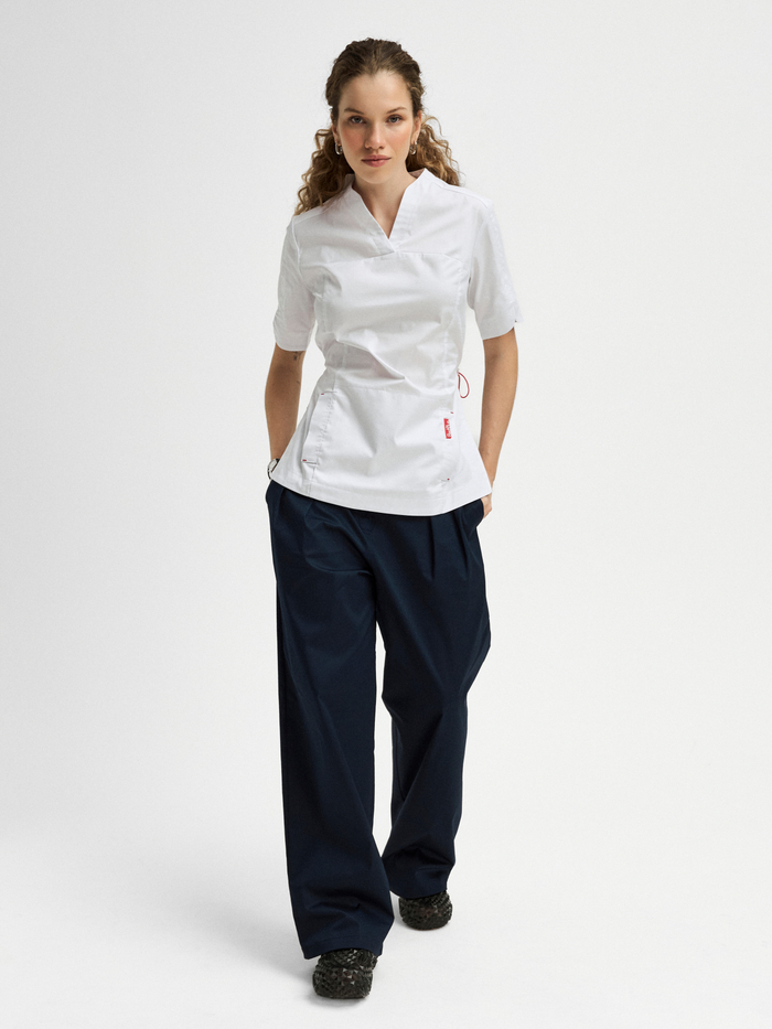 Топ медицинский женский Ньюлук, белый хлопок