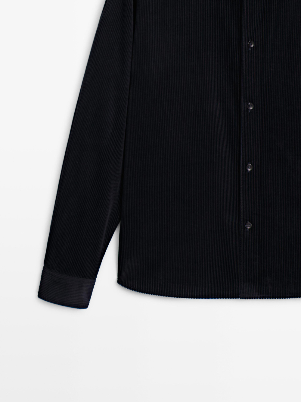 Massimo Dutti Вельветовая куртка-рубашка классического кроя, темно-синий