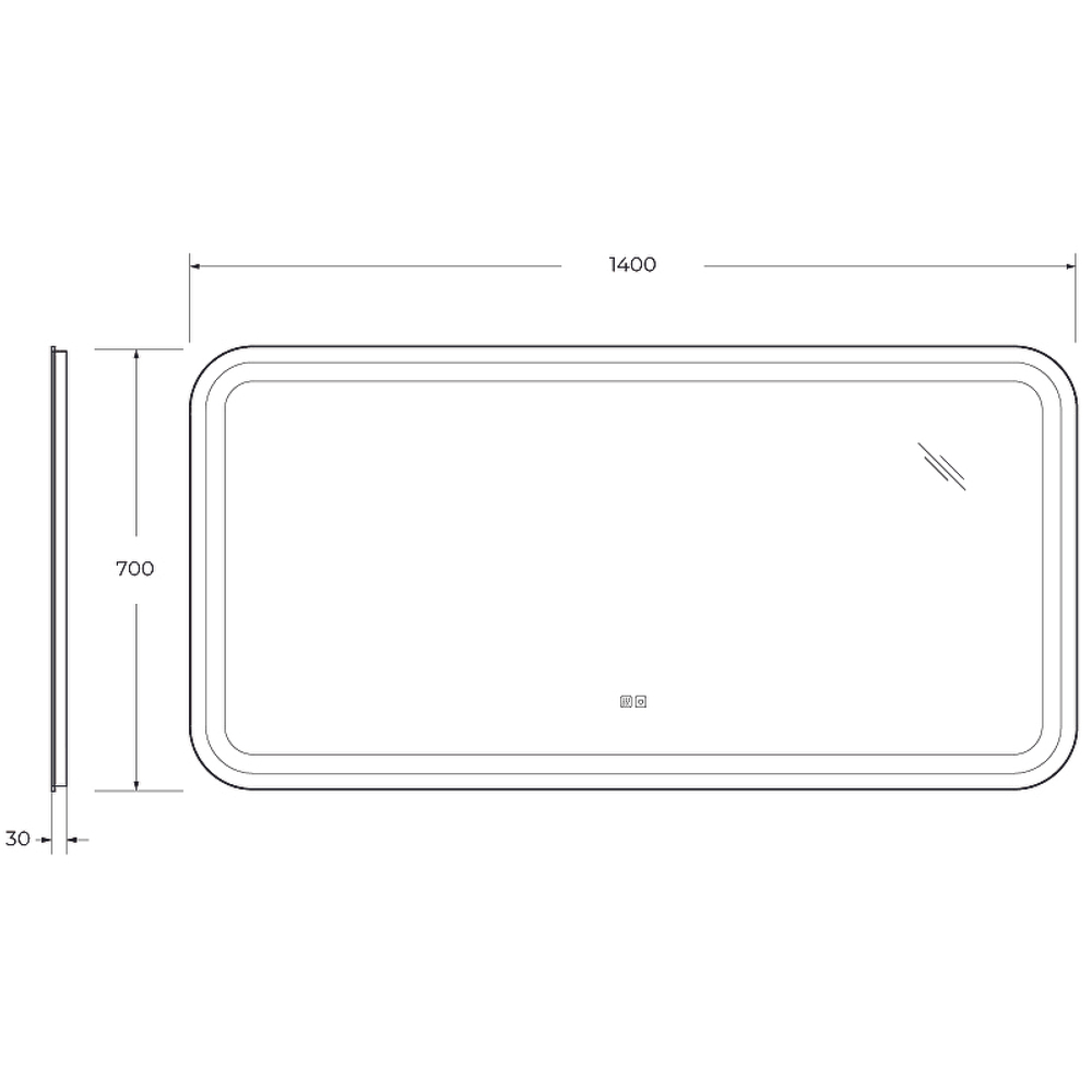 Зеркало Cezares Stylus 140 CZR-SPC-STYLUS-1400-700-TCH-WARM с подсветкой с сенсорным выключателем и подогревом