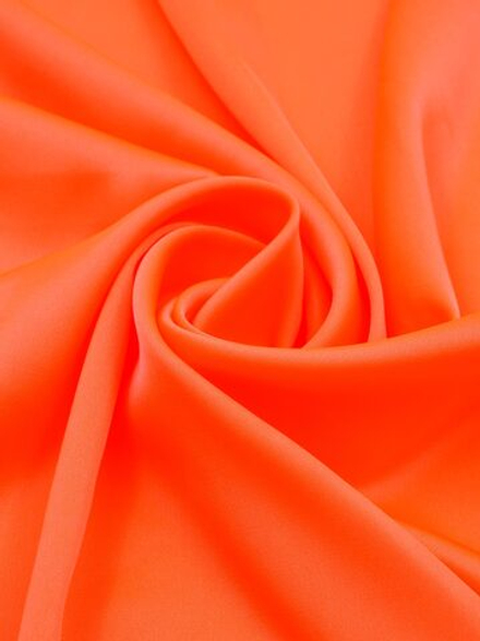 Шелк армани оранжевый неоновый глянцевый плотность 90 г/м2 отрезом 50х75 см